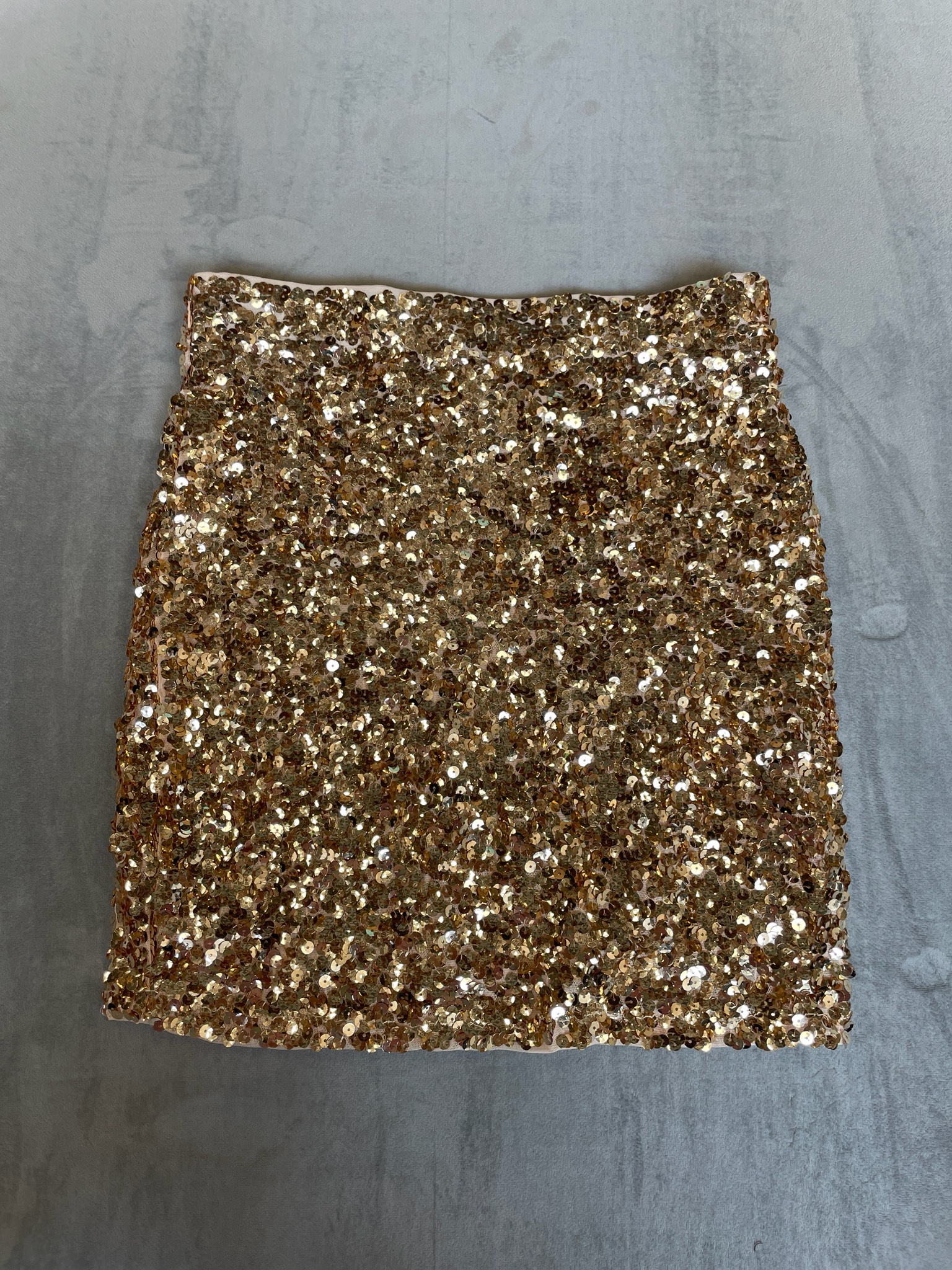 MANER Gold Sequin Skirt Size M