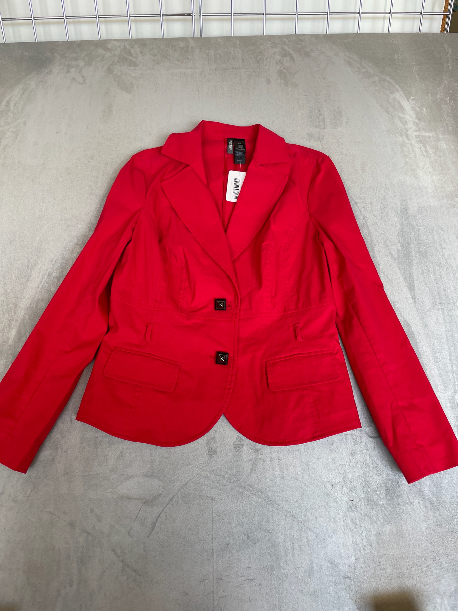 Bisou Bisou Red Cotton Blend Blazer Size Large