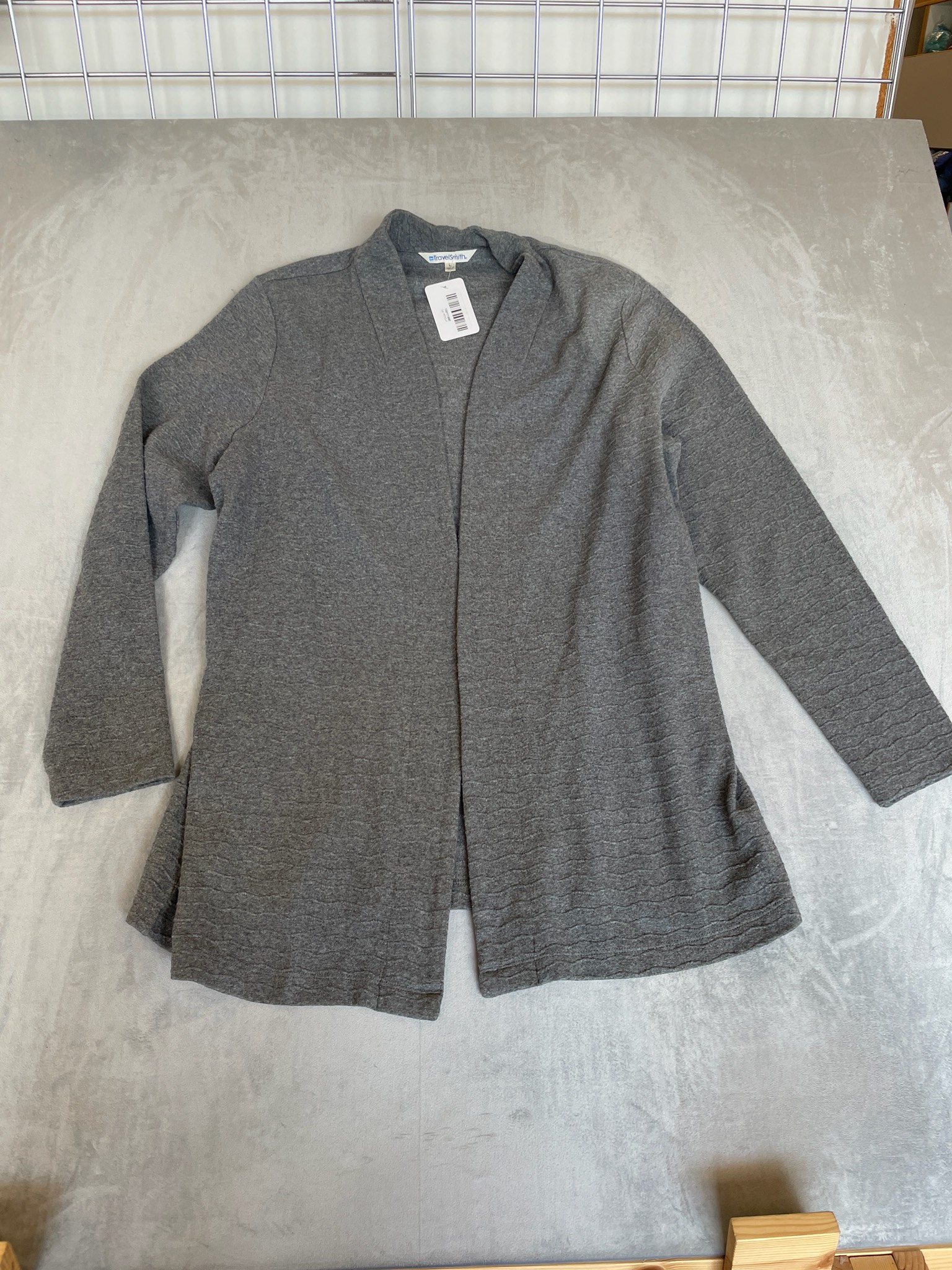 TravelSmith Charcoal Gray Knit Cardigan