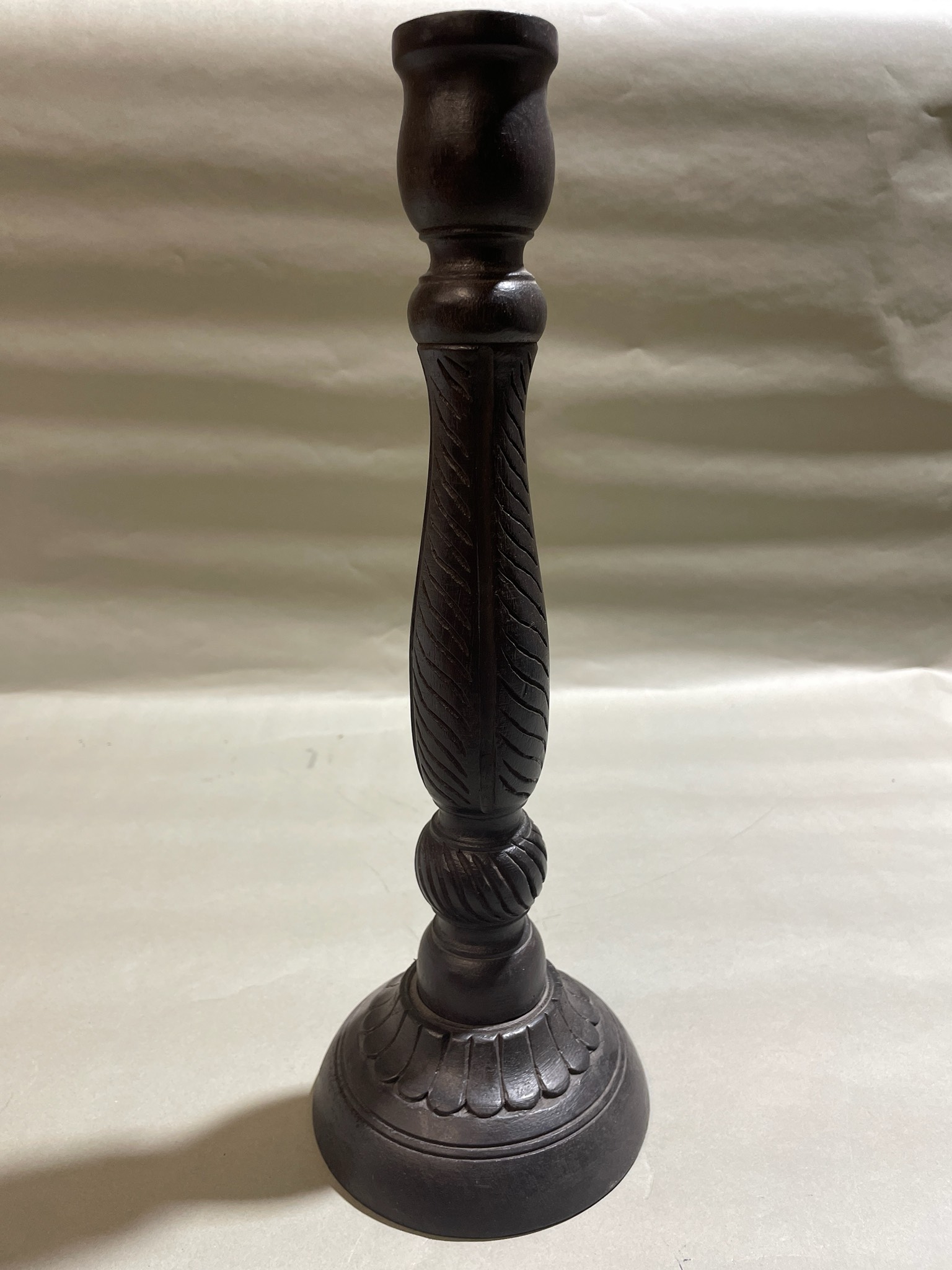 Dark Brown Ornate Candle Holder