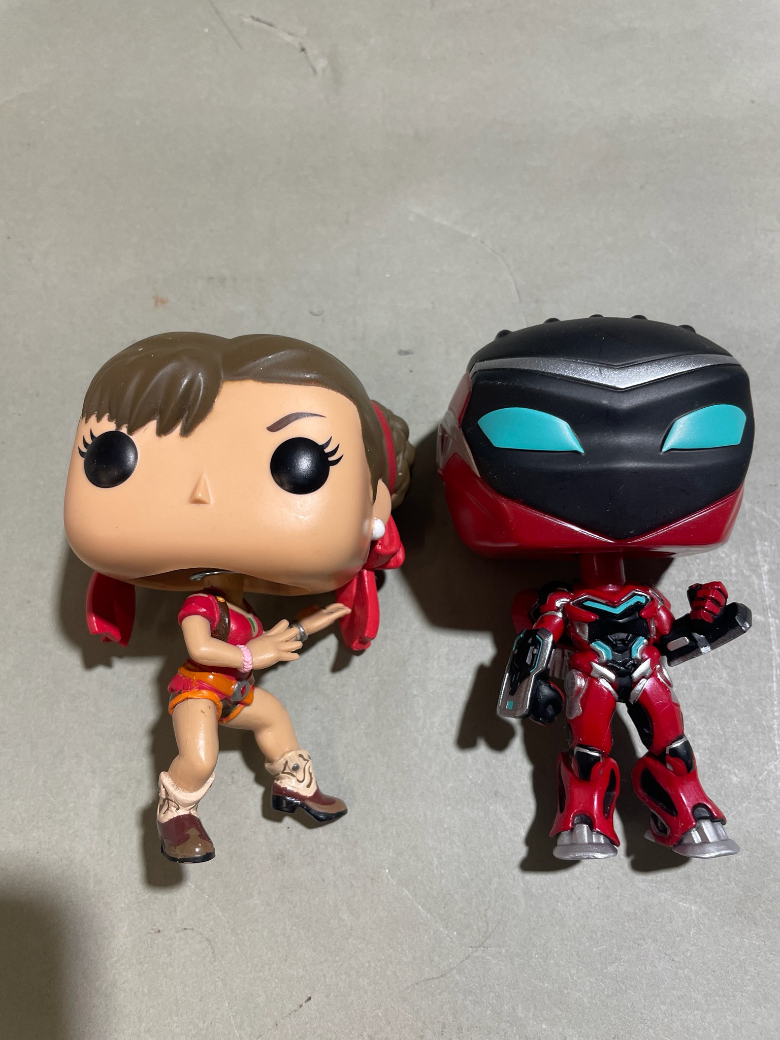 Red and Black Oversized Head Collectible Figures