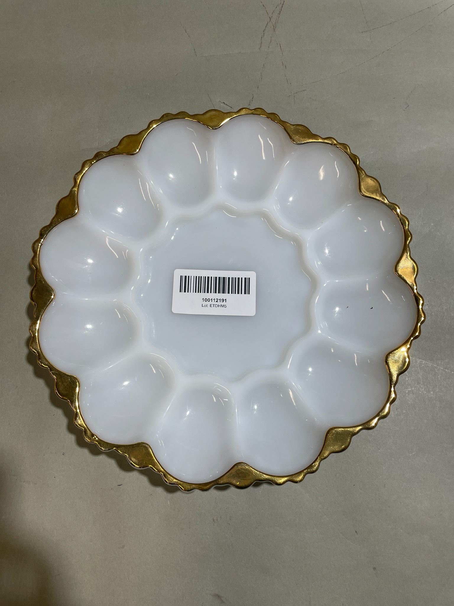 White Scalloped Divided Serving Dish