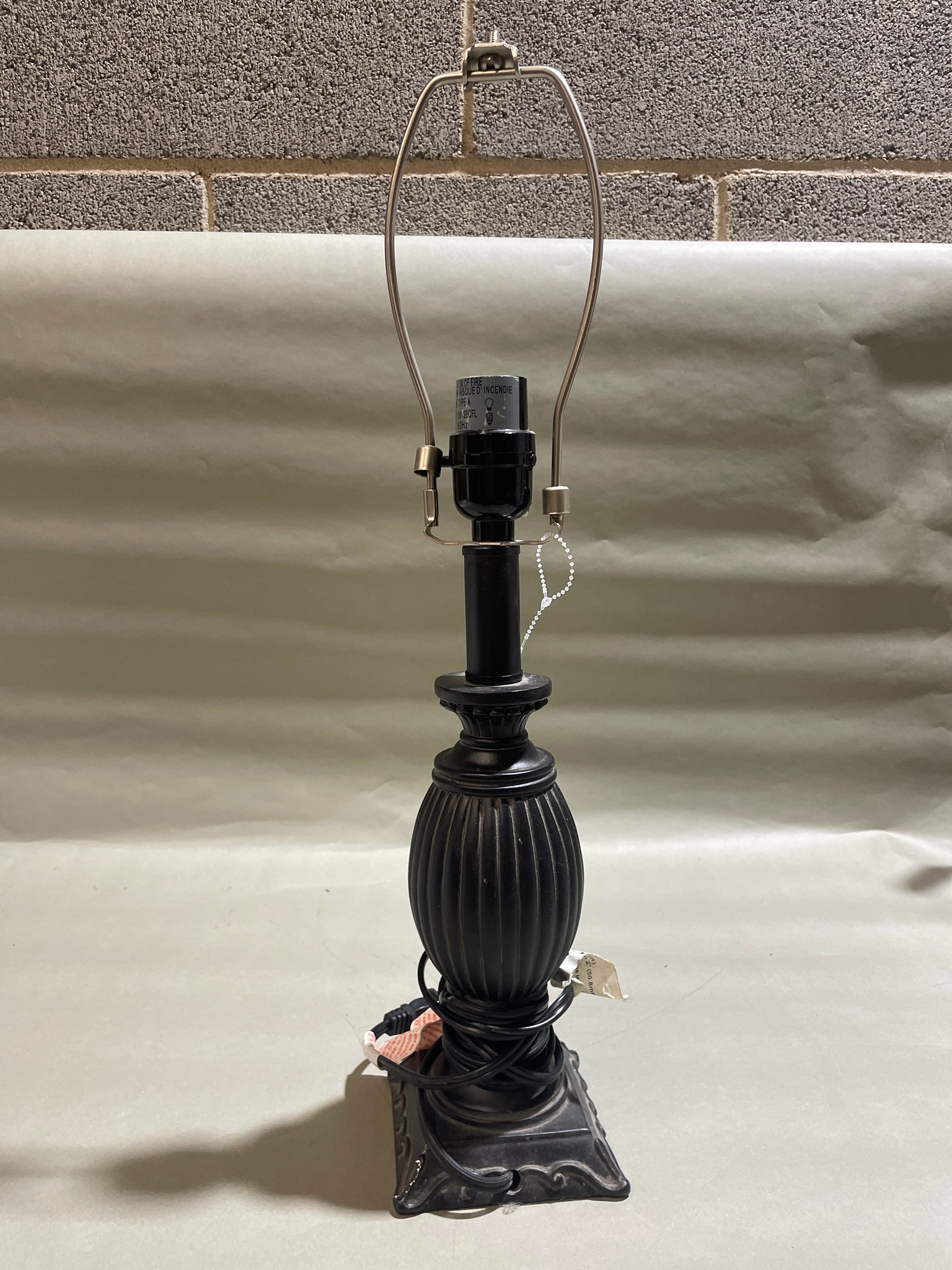Black Fluted Table Lamp Base
