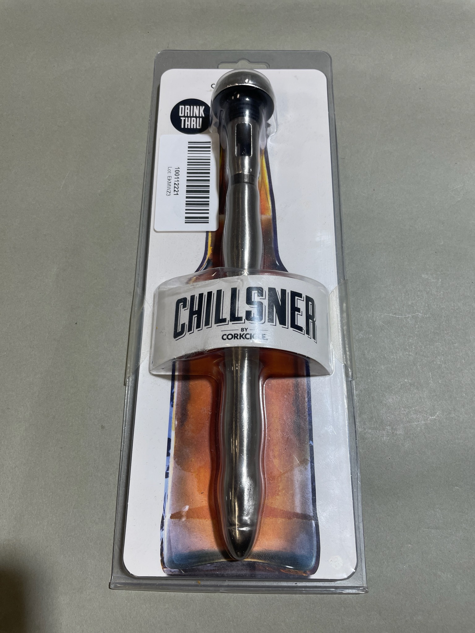 Corkcicle Silver and Black Bottle Chiller Insert