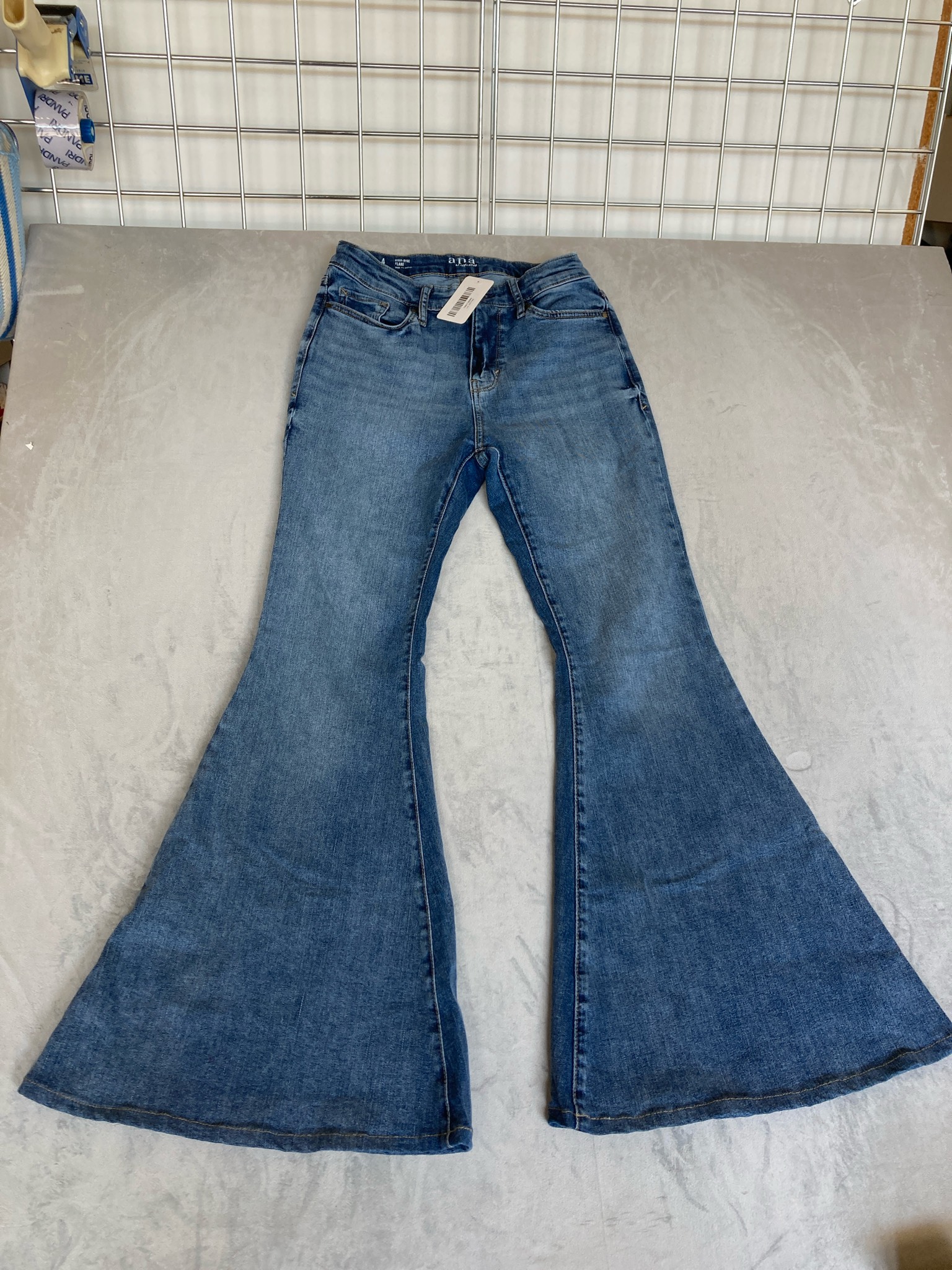 ana Blue Denim High-Rise Flare Jeans Size 4