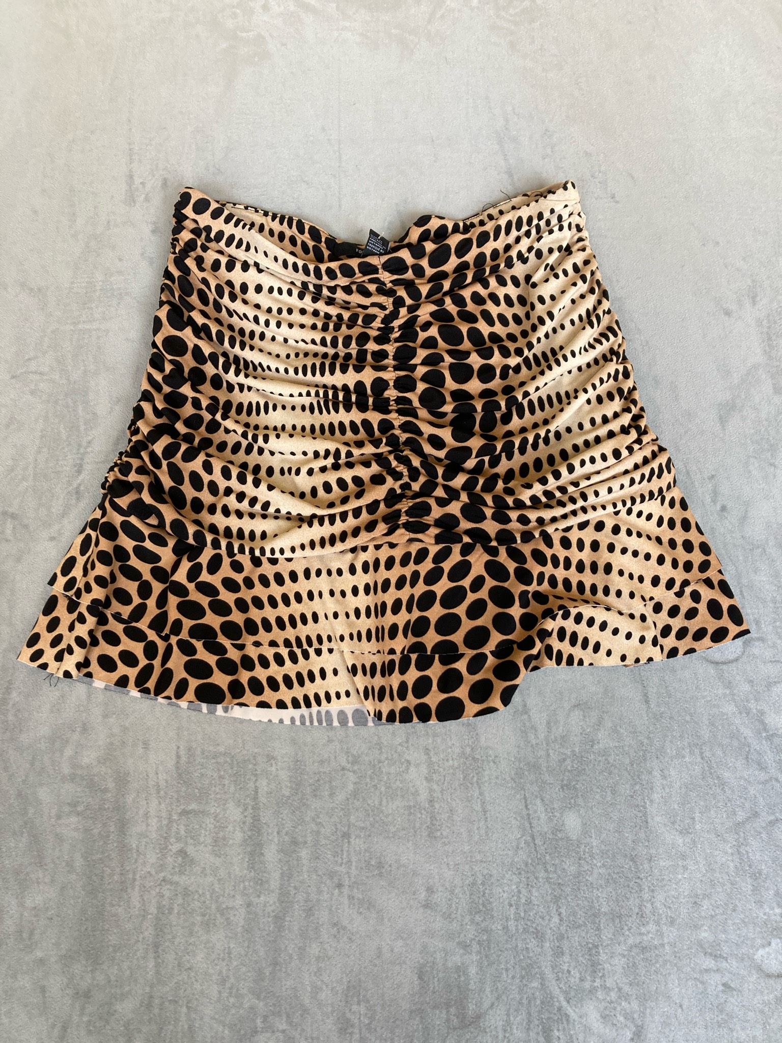 Forever 21 Tan and Black Animal Print Polyester Skirt Size M