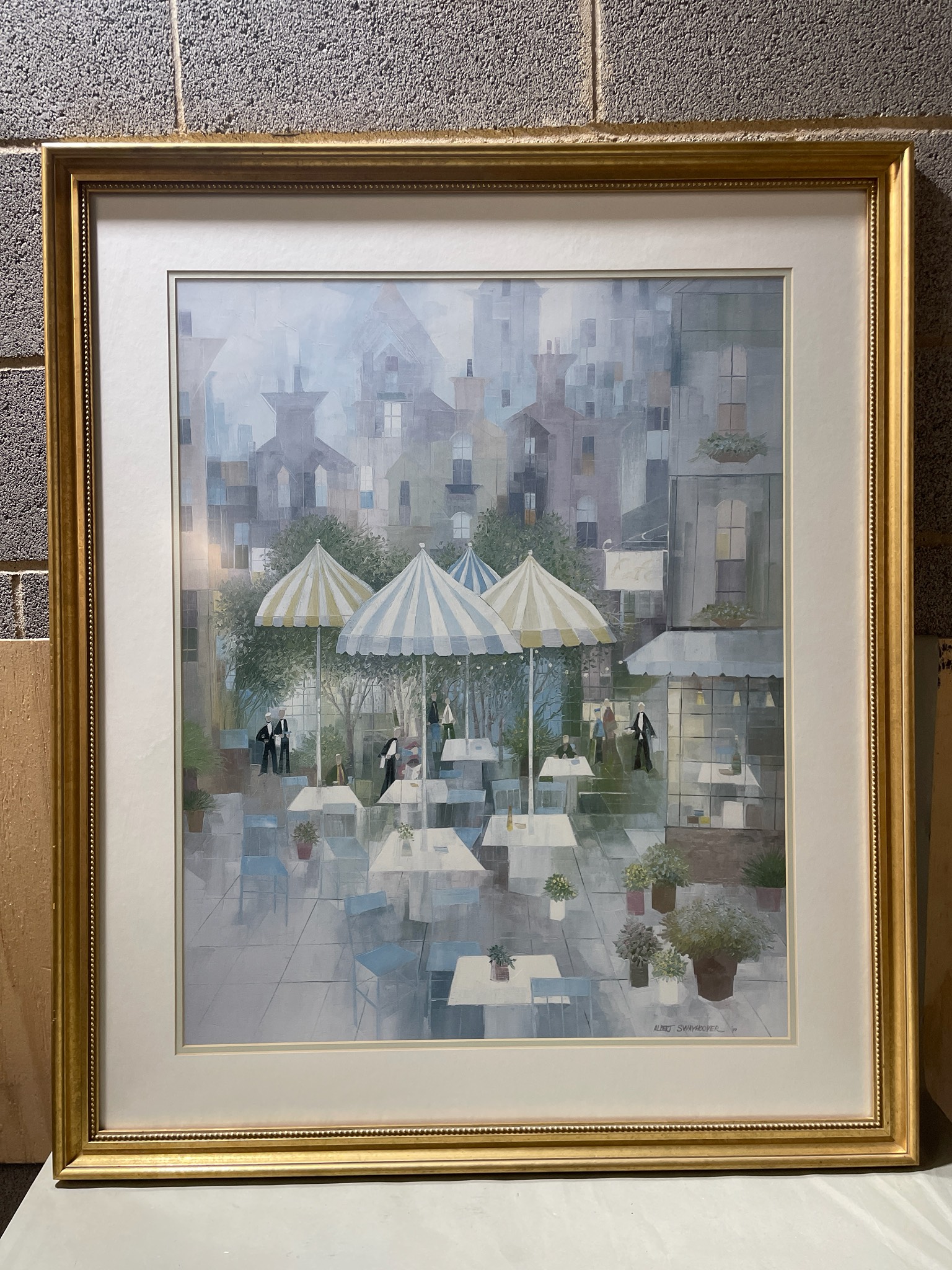 Gold Frame Cafe Scene Wall Art