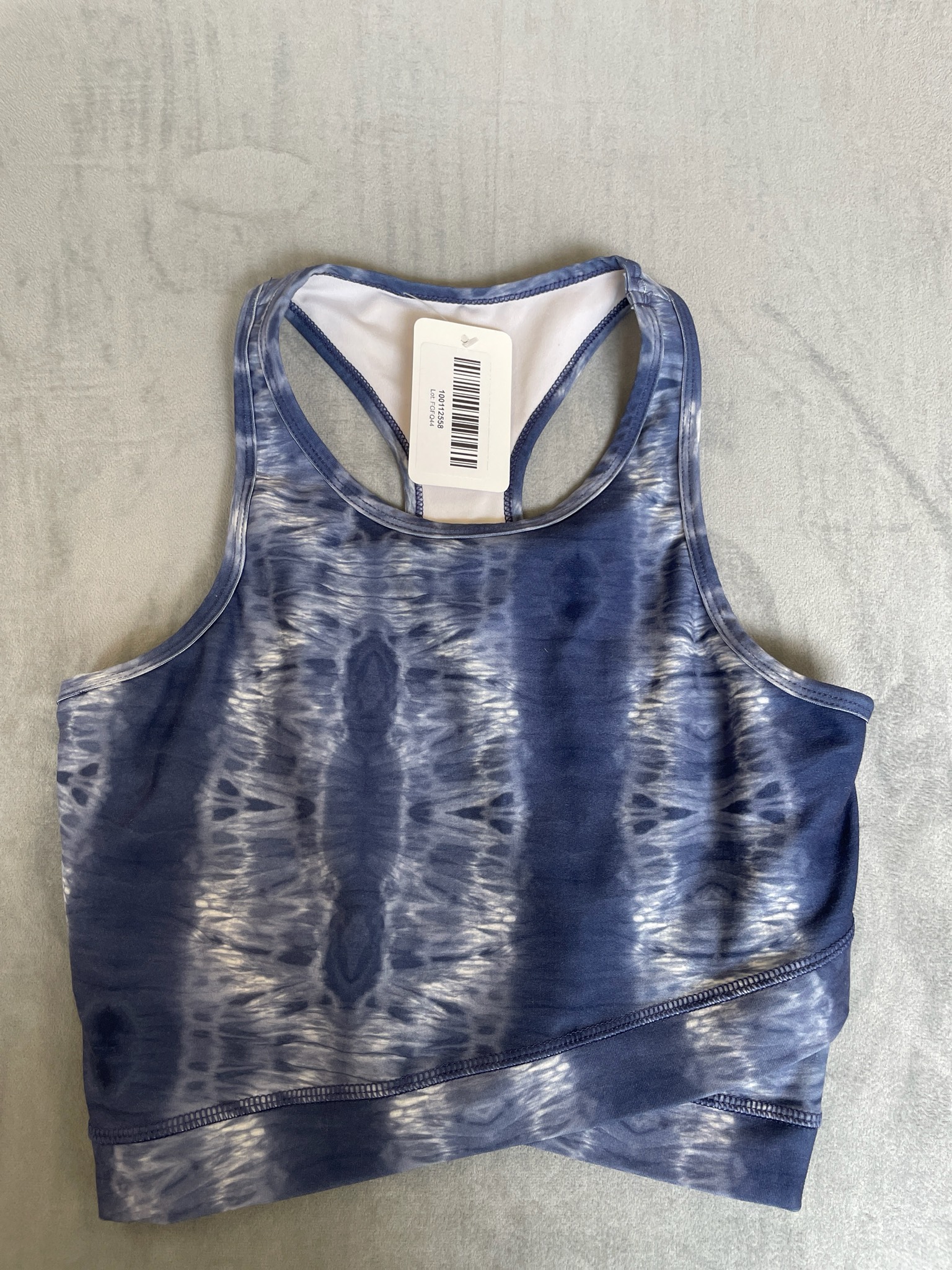 Scorpio Sol Blue and White Tie Dye Racerback Tank
