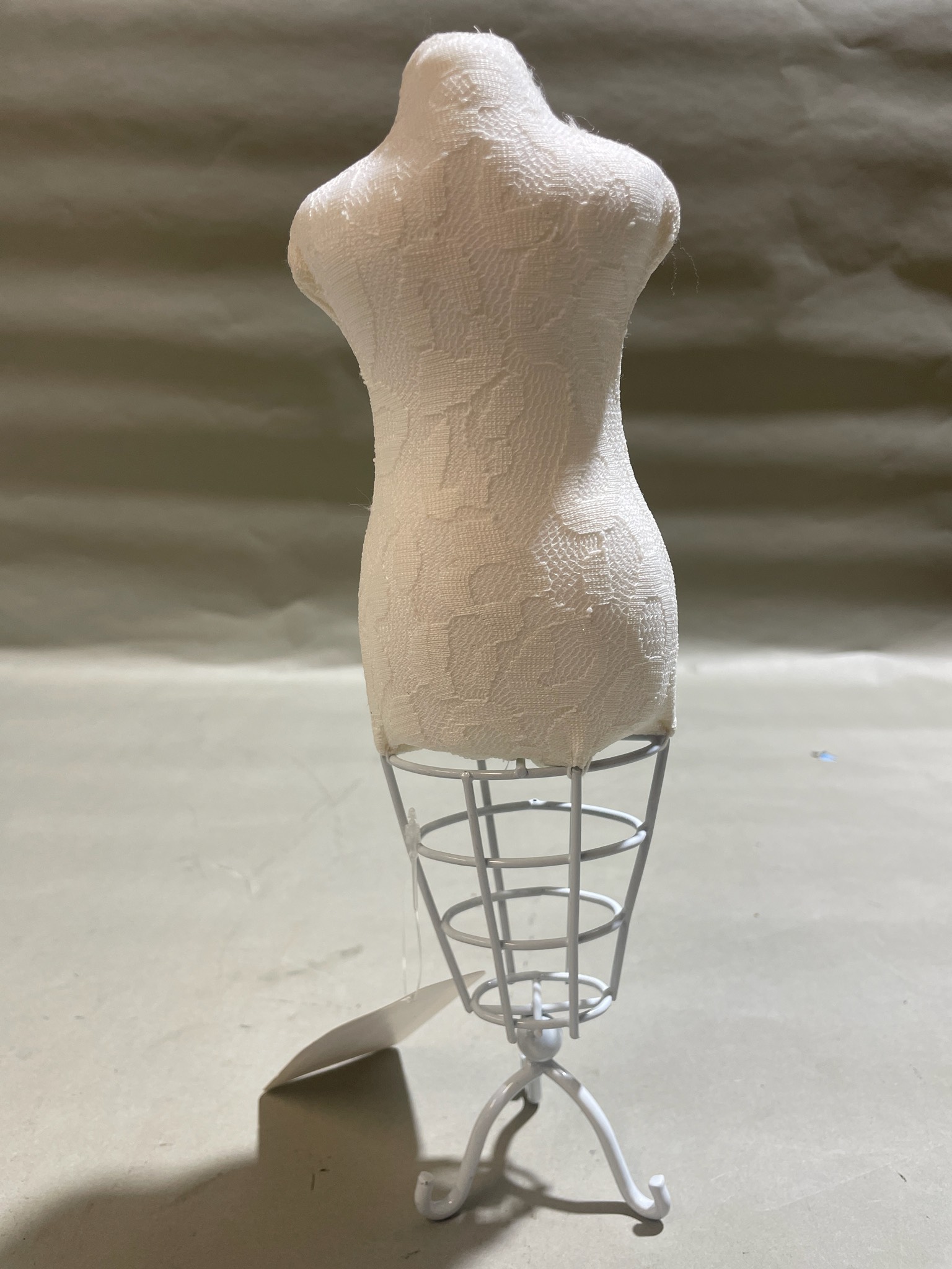 Cream Floral Fabric Dress Form