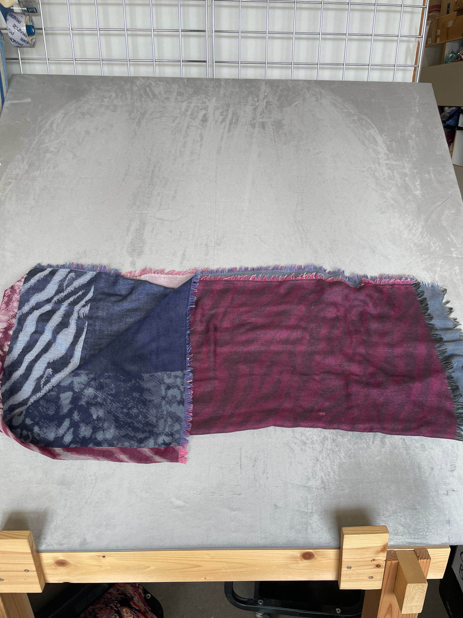 Burgundy Navy Mixed Pattern Scarf