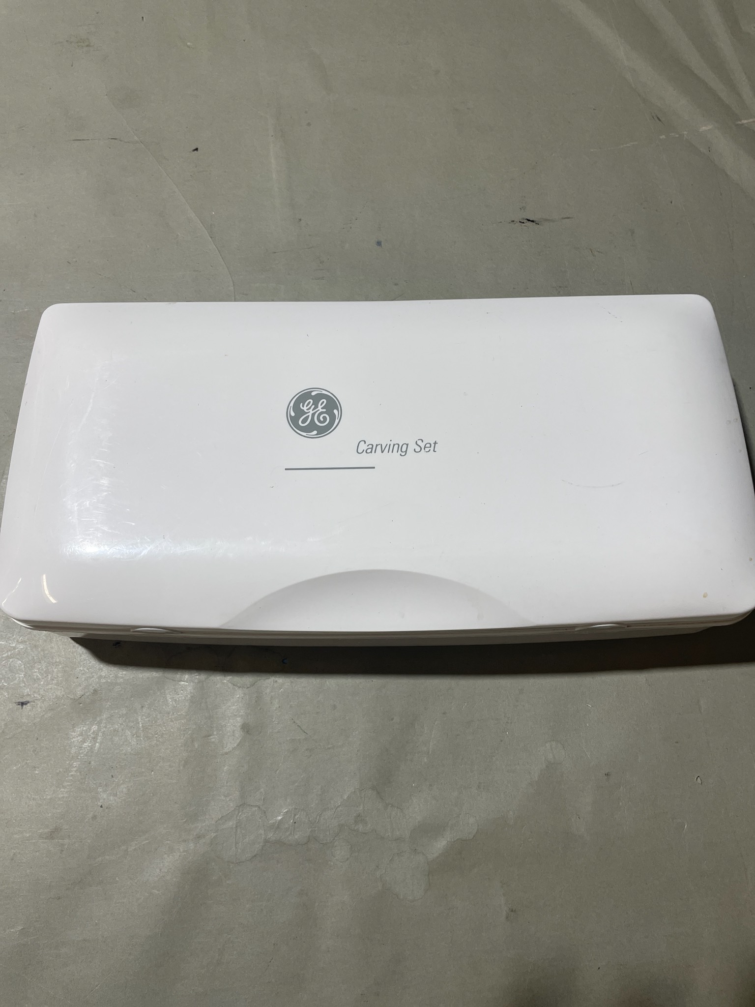 GE White Gray Electric Carving Knife Set