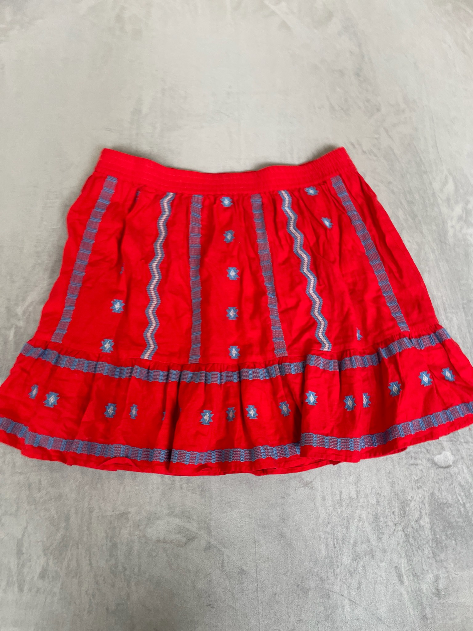 LOFT Red Flared Skirt Size L