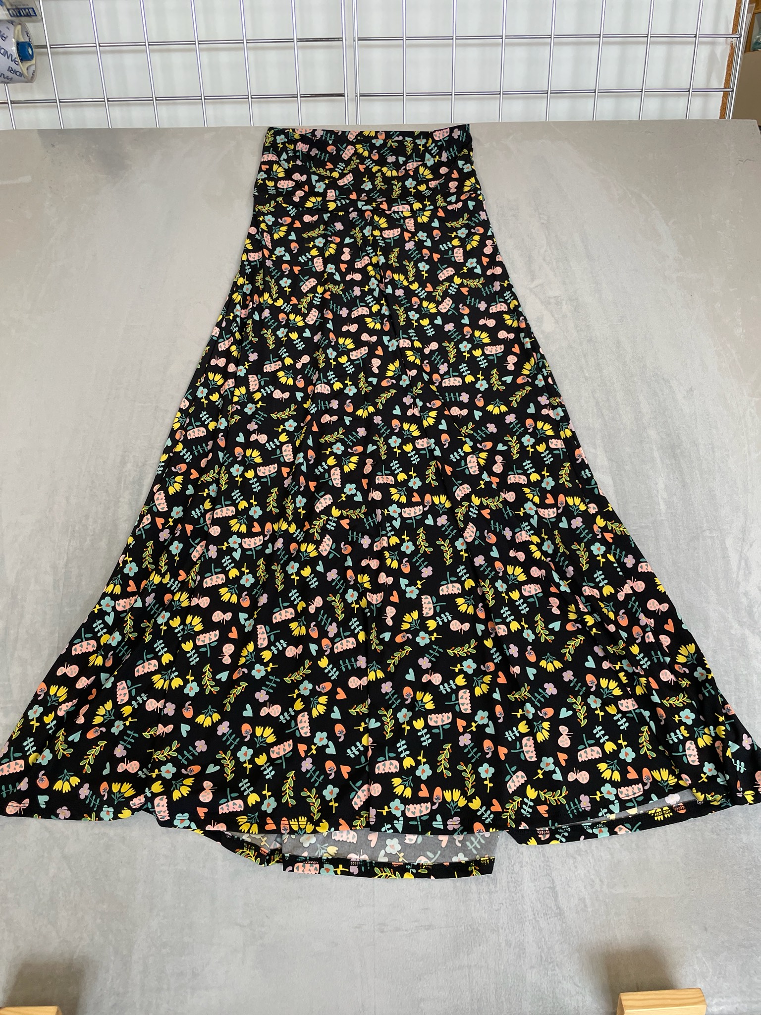 LuLaRoe Black Floral Maxi Skirt Size XS