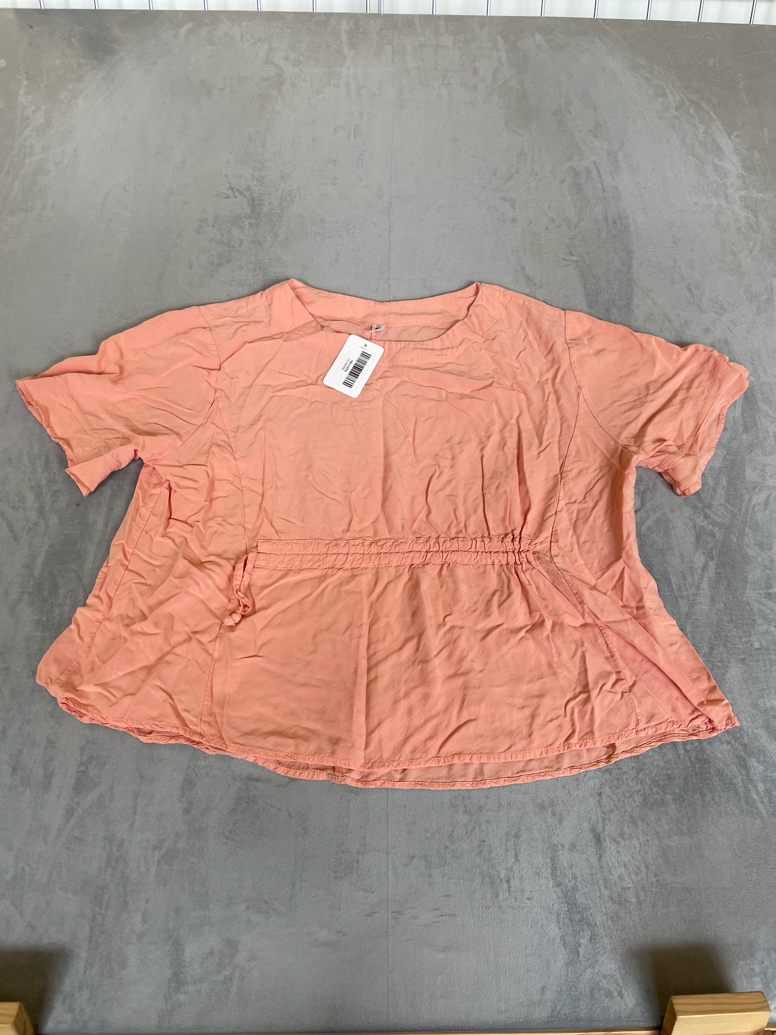 CHUNSHUO Coral Peach Short Sleeve Blouse Size XXL