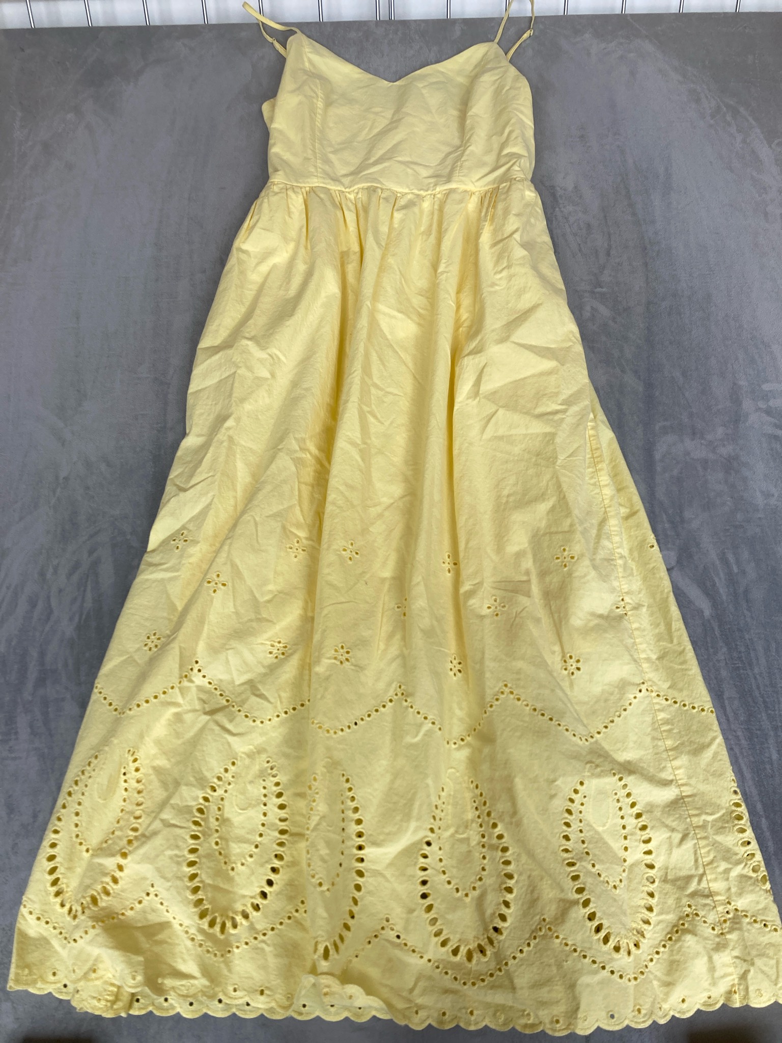 Calypso St. Barth Pale Yellow Eyelet Dress Size US 10