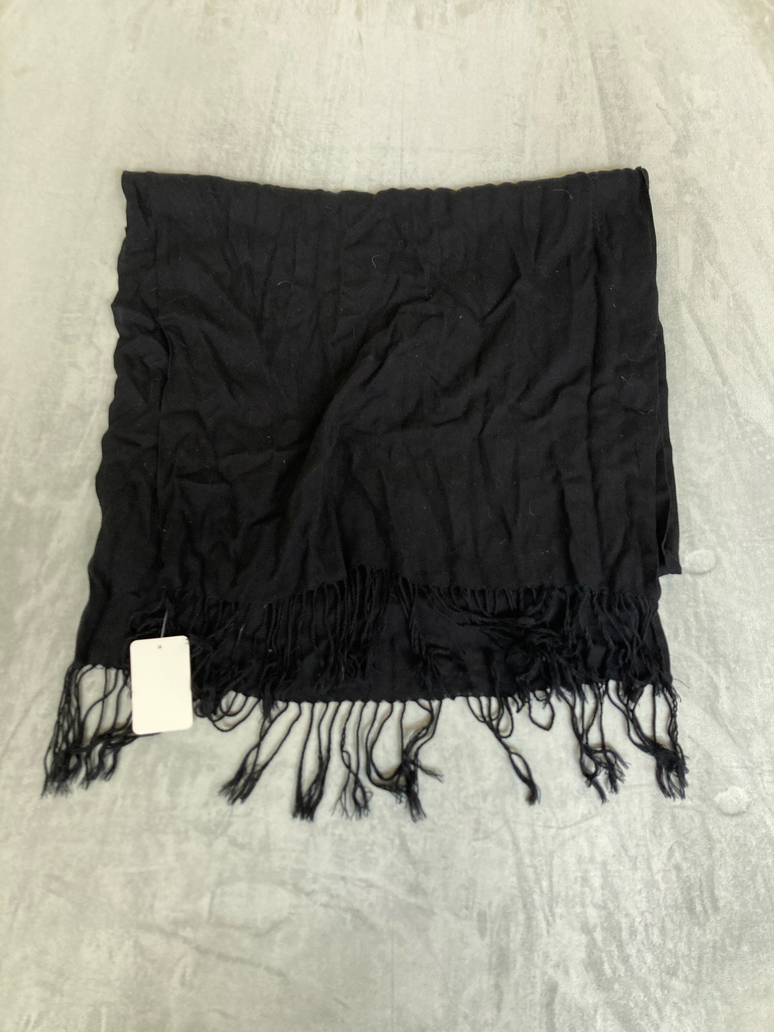 Black Fringed Scarf
