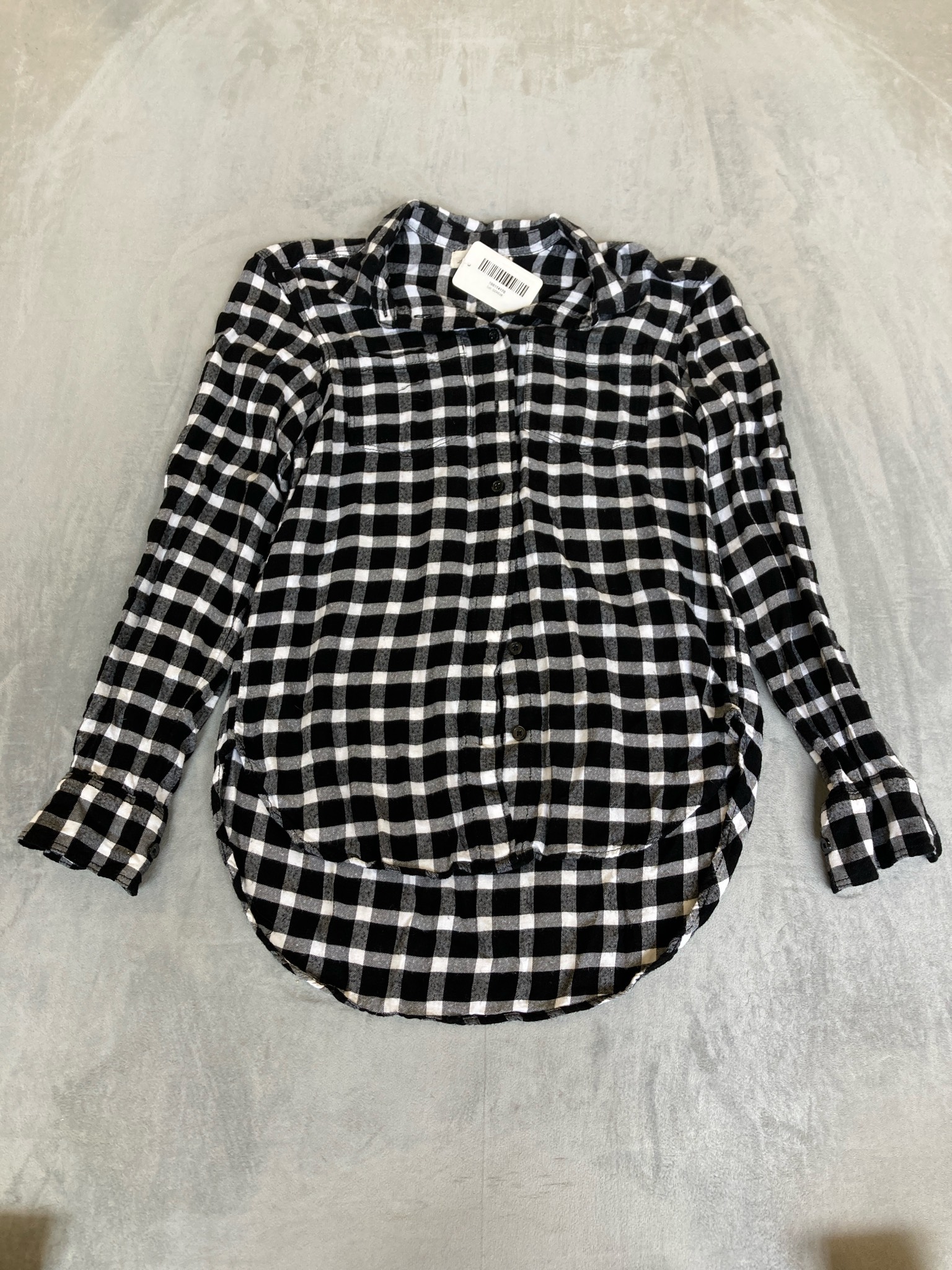 L.O.G.G. Black and White Checked Shirt Size US 2