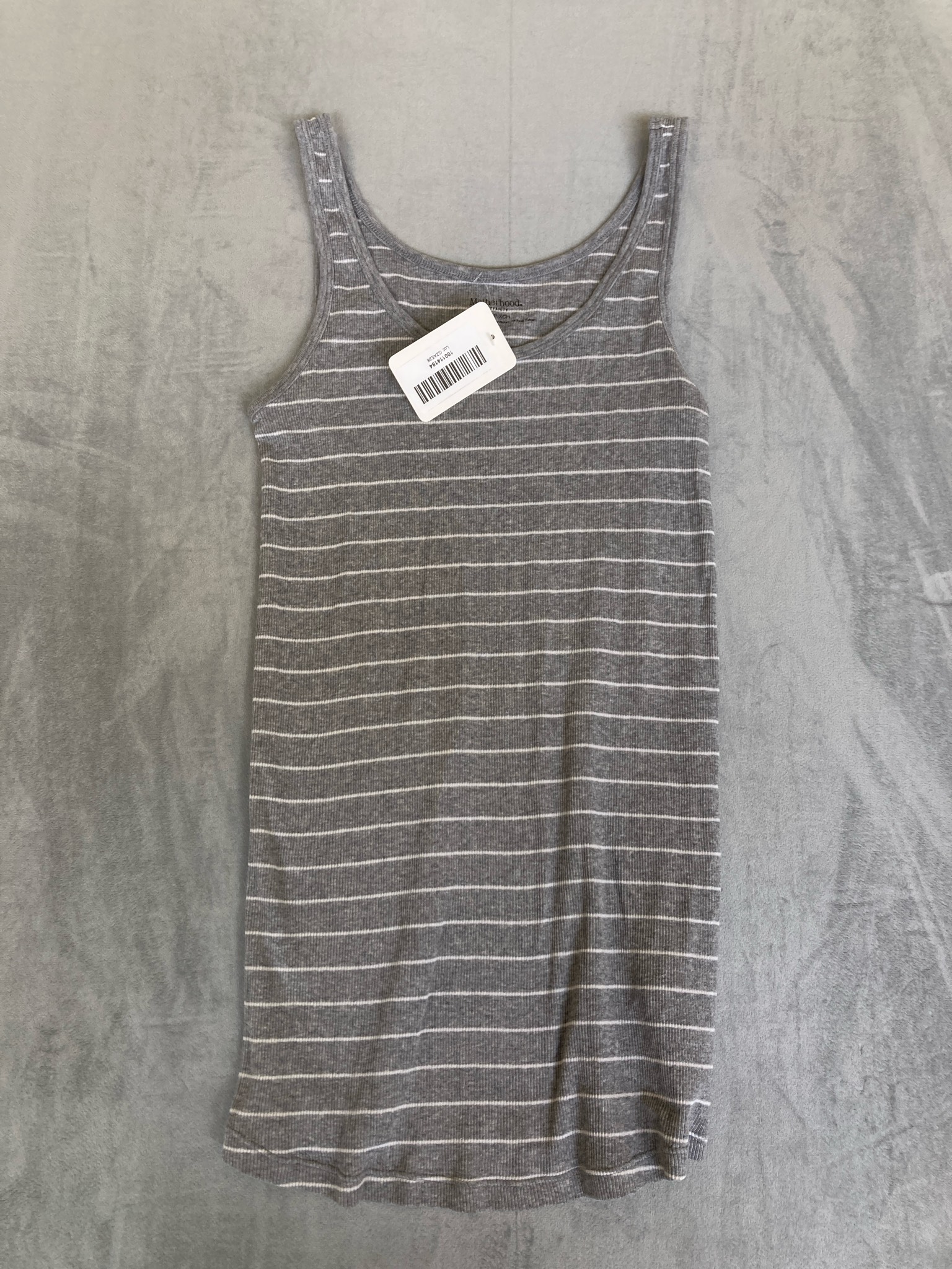 Motherhood Maternity Gray and White Striped Maternity Tank Top Size XS