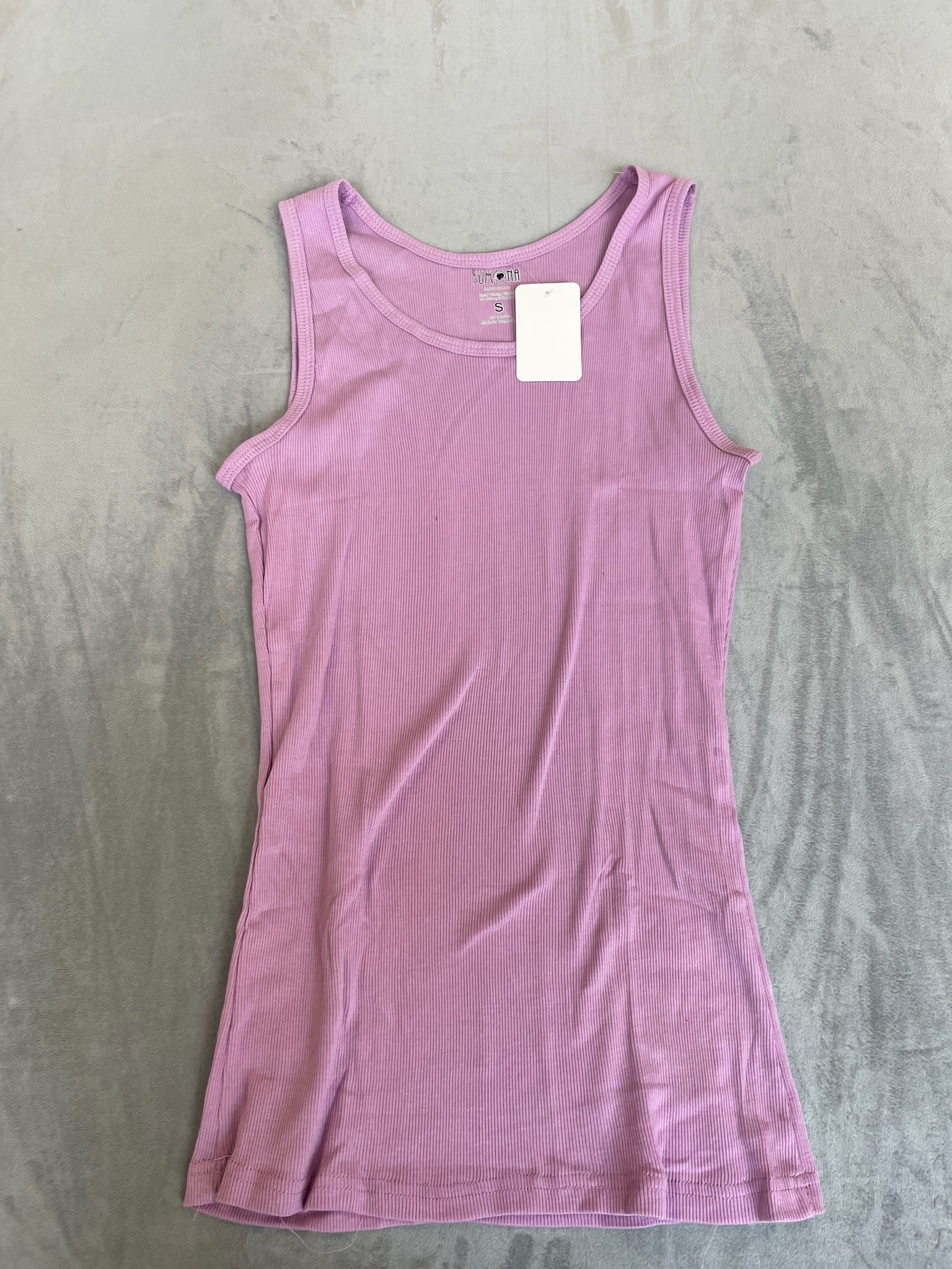 JUNA Dusty Pink Cotton Ribbed Tank Top Size S