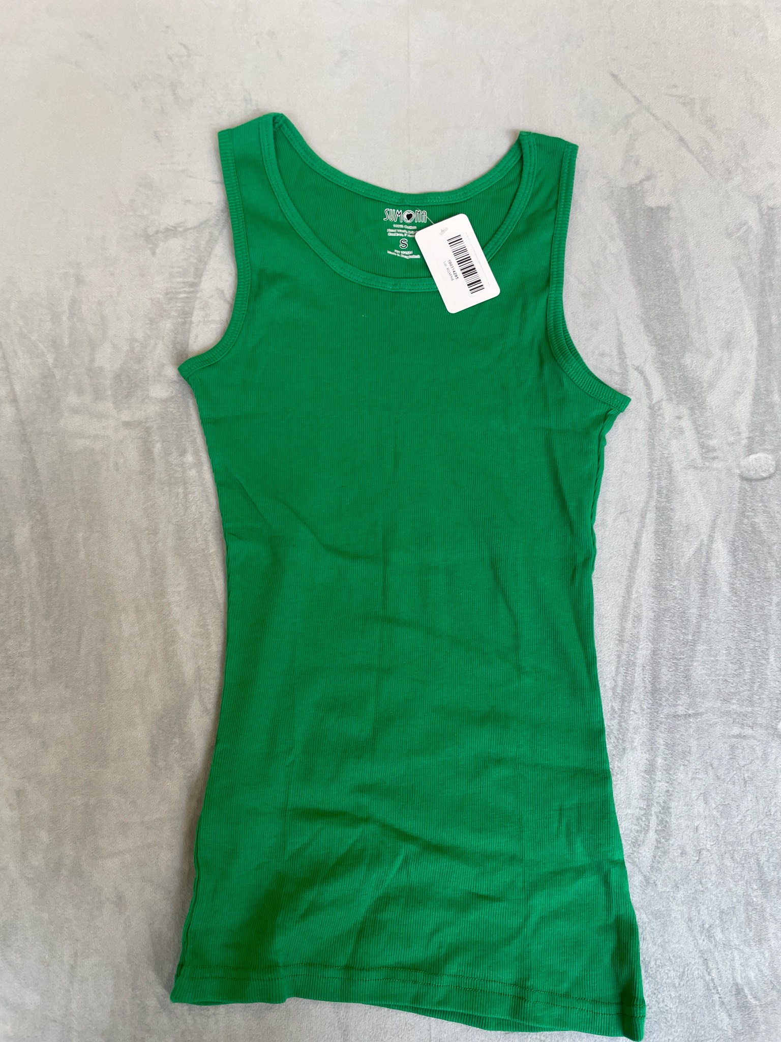 SUMOnia Green Cotton Ribbed Tank Top Size S
